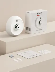 X-Sense funkvernetzter Hitzemelder mit versiegelter 10-Jahres-Batterie, Wärmemelder kompatibel mit Basisstation, XH02-M, 1-Pack weiß